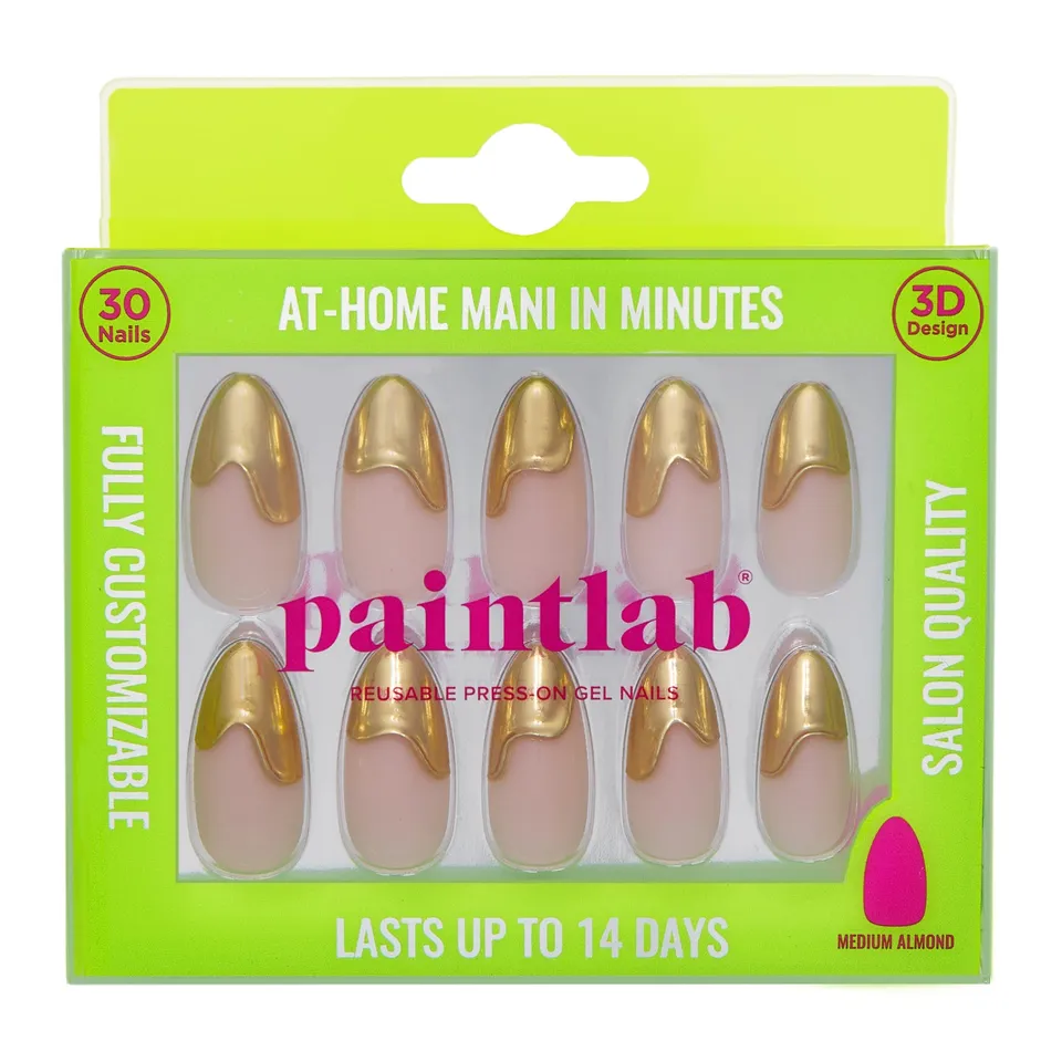 paintlab-gold-bougie-almond-press-on-nails-with-3d-accents image 1
