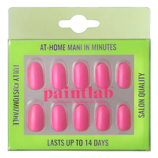paintlab-signature-pink-oval-press-on-nails-classic-perfect-pink-10 image 1