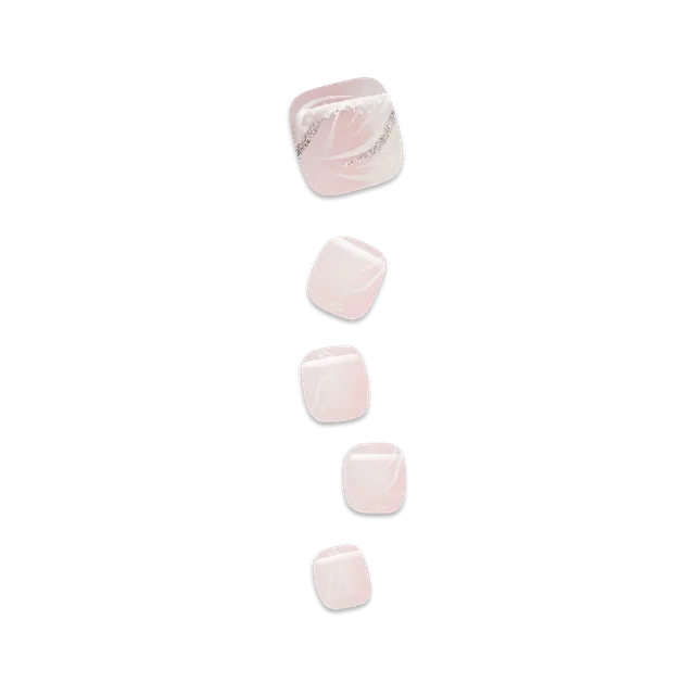 impress-is-this-love-no-glue-press-on-toenails-french-pedicure-short-squoval-pin image 1