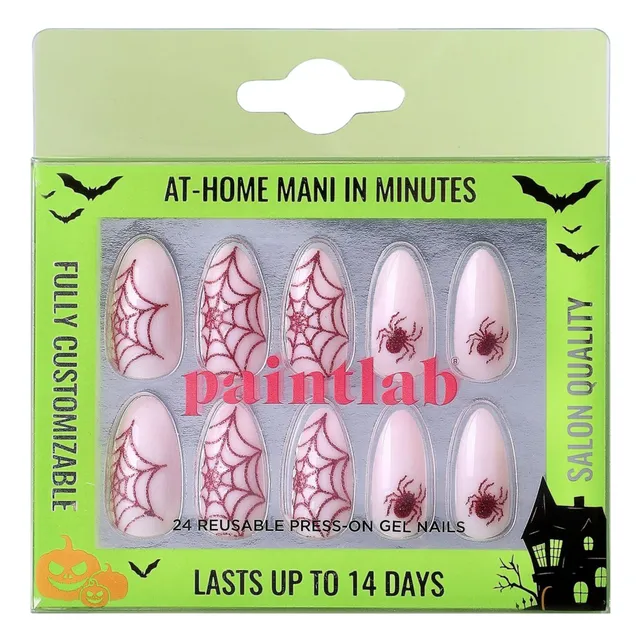 paintlab-spooky-webs-almond-press-on-nails-halloween image 1