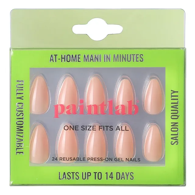 paintlab-peach-fuzz-short-almond-press-on-nails image 1