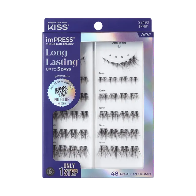 impress-falsies-long-lasting-pre-glued-false-eyelashes-demi-wispy-48-clusters-8- image 1