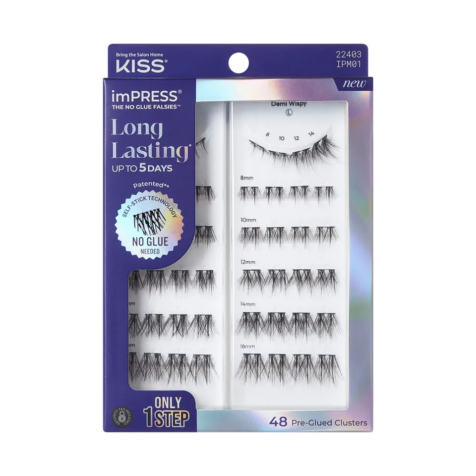 impress-falsies-long-lasting-pre-glued-false-eyelashes-demi-wispy-48-clusters-8- image 1