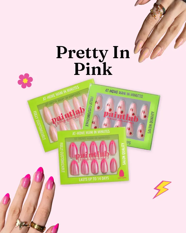 paintlab-pretty-in-pink-press-on-nails-with-bonus-kit image 1