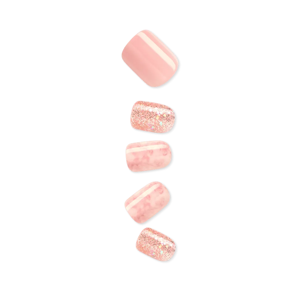 impress-design-no-glue-fake-press-on-nails-wide-fit-just-a-dream-pink-short-wide image 1