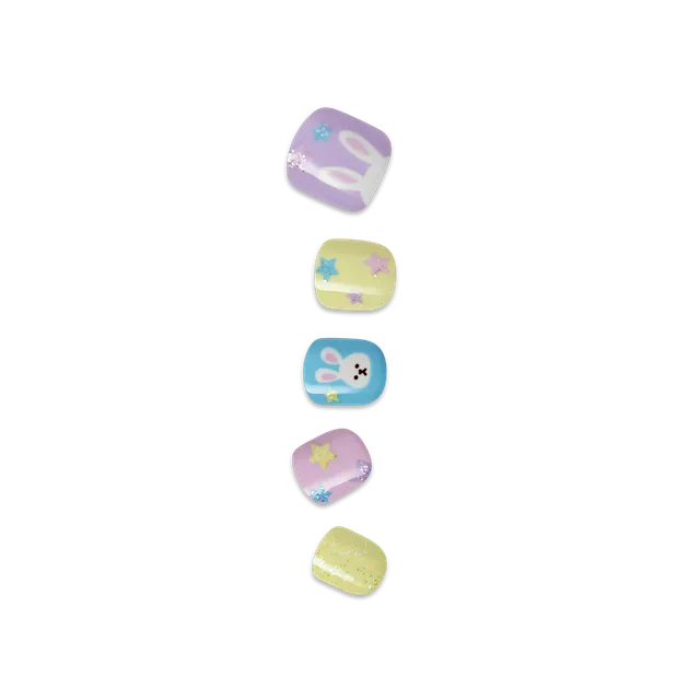 impress-kids-no-glue-press-on-nails-easter-charm-multicolor-squoval-20-nails image 1