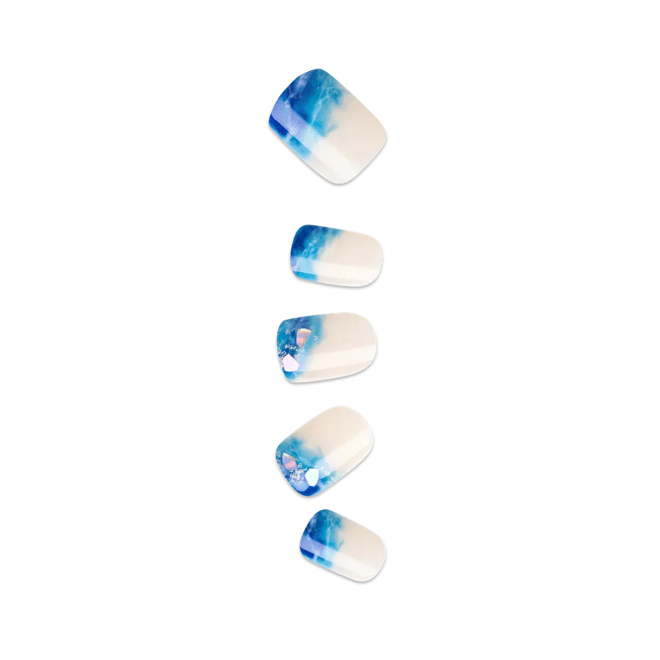 impress-all-summer-long-no-glue-press-on-nails-blue-short-squoval-with-3d-jewel- image 1