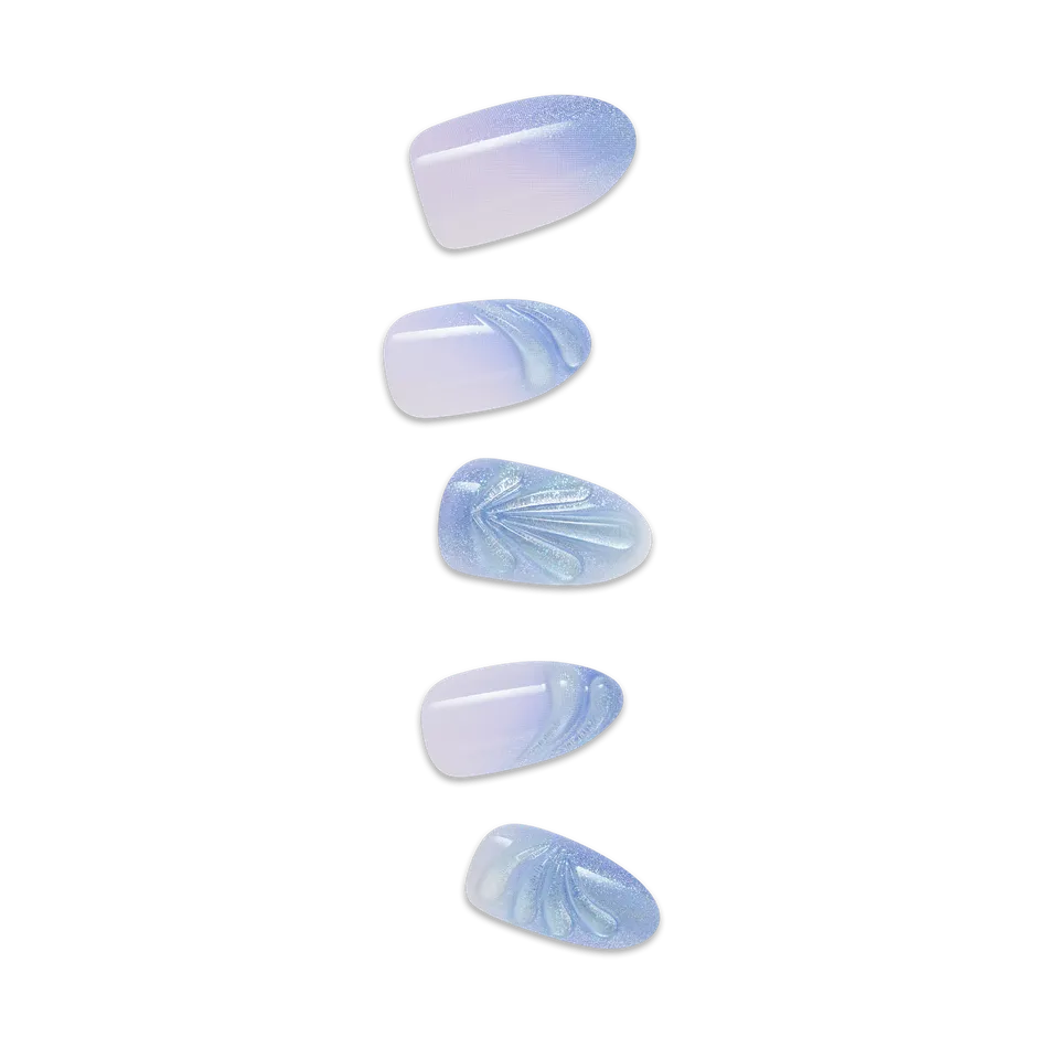 impress-ciel-no-glue-press-on-nails-medium-almond-sky-blue-with-3d-details image 1