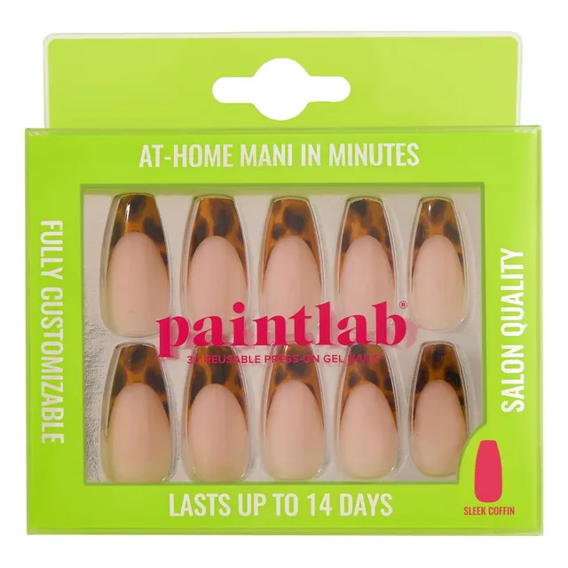 paintlab-tortoise-chic-coffin-press-on-nails image 1