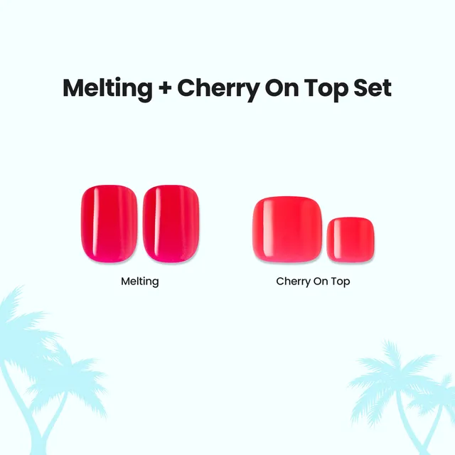 impress-color-press-on-mani-pedi-bundle-melting-cherry-on-top-set-no-glue-solid- image 1