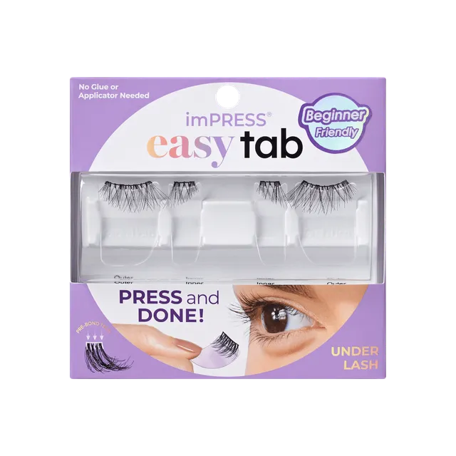 impress-falsies-easy-tab-pre-glued-false-eyelashes-black-wispy-1-pair-of-half-la image 1