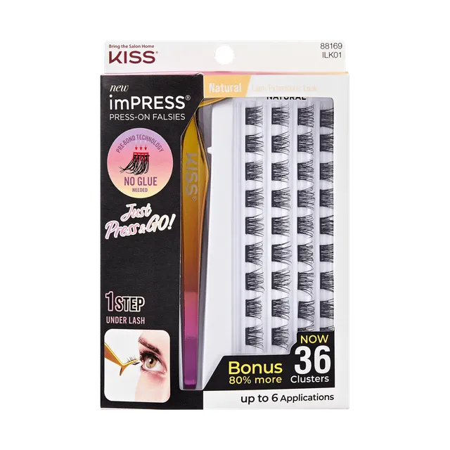 impress-falsies-starter-kit-pre-glued-false-eyelashes-36-clusters-with-applicato image 1