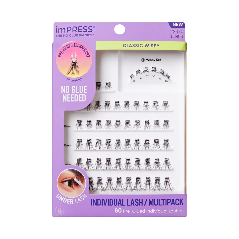impress-falsies-pre-glued-individual-false-eyelashes-multipack-classic-wispy-60- image 1