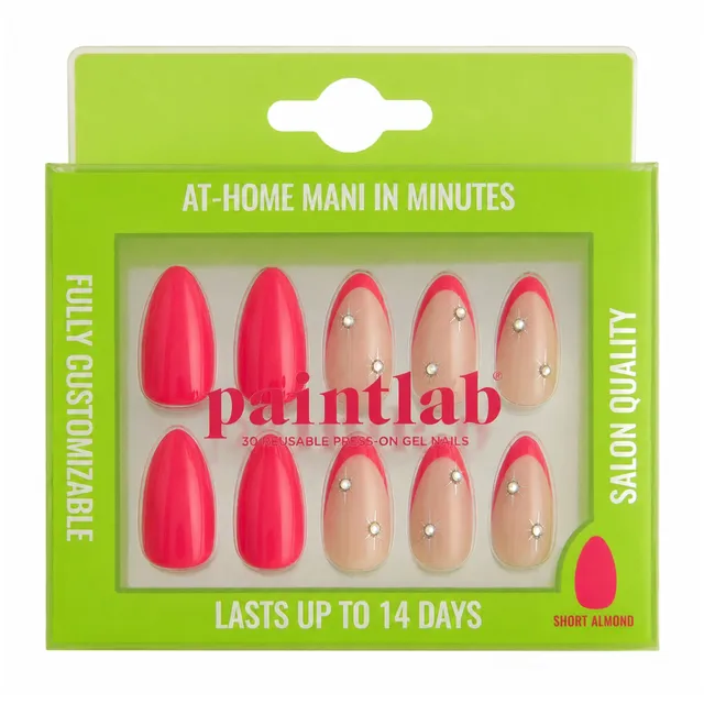 paintlab-celestial-pink-short-almond-press-on-nails image 1