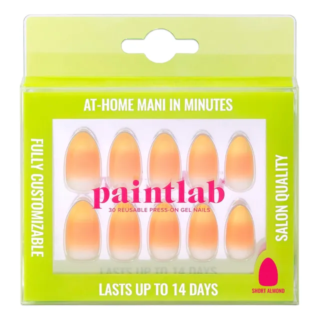 paintlab-candy-corn-short-almond-press-on-nails image 1
