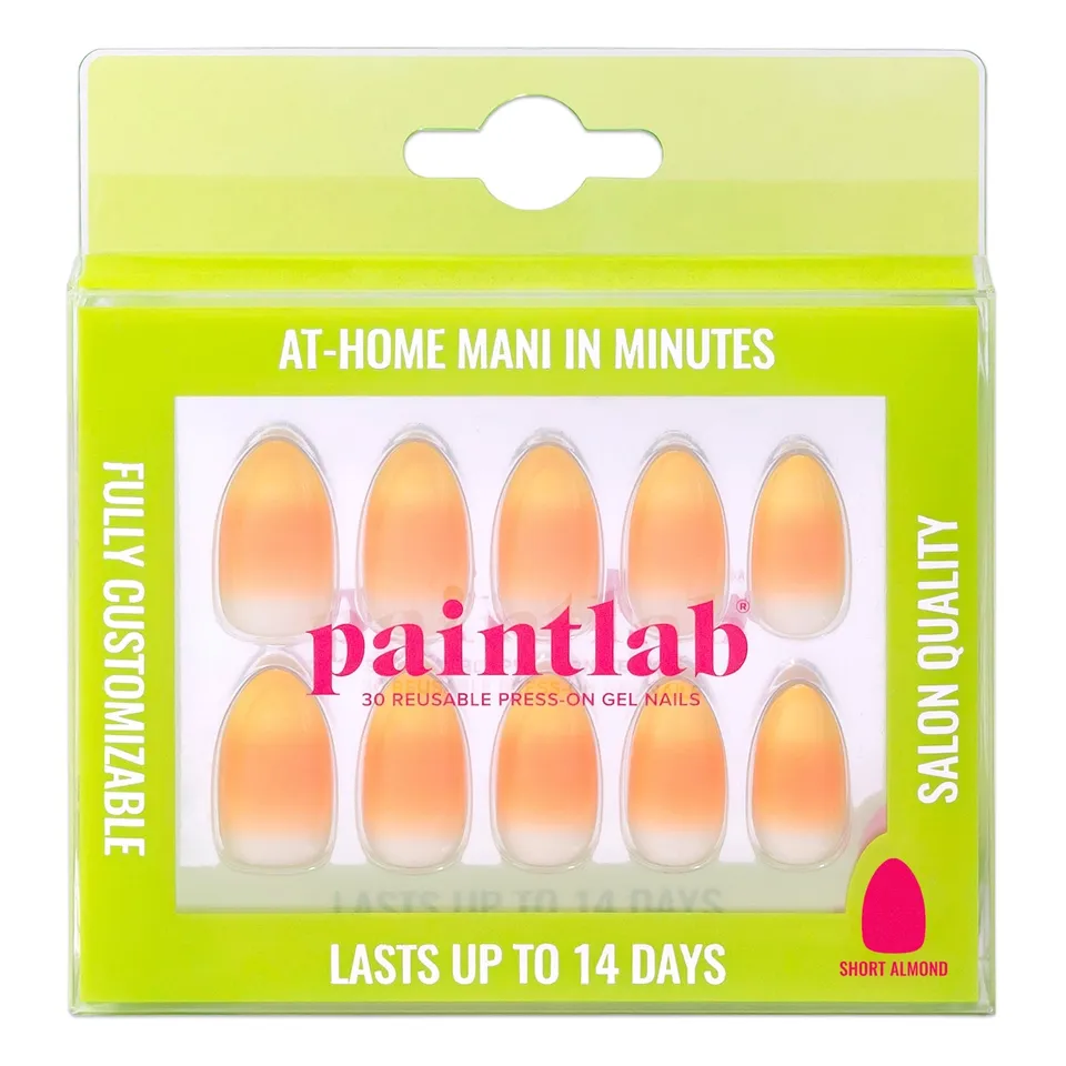 paintlab-candy-corn-short-almond-press-on-nails image 1
