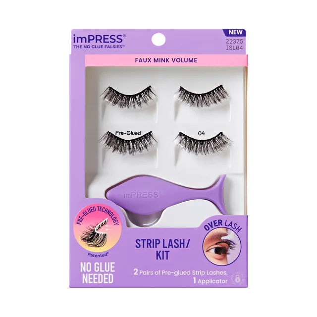 impress-falsies-pre-glued-strip-false-eyelashes-starter-kit-faux-mink-volume-12m image 1