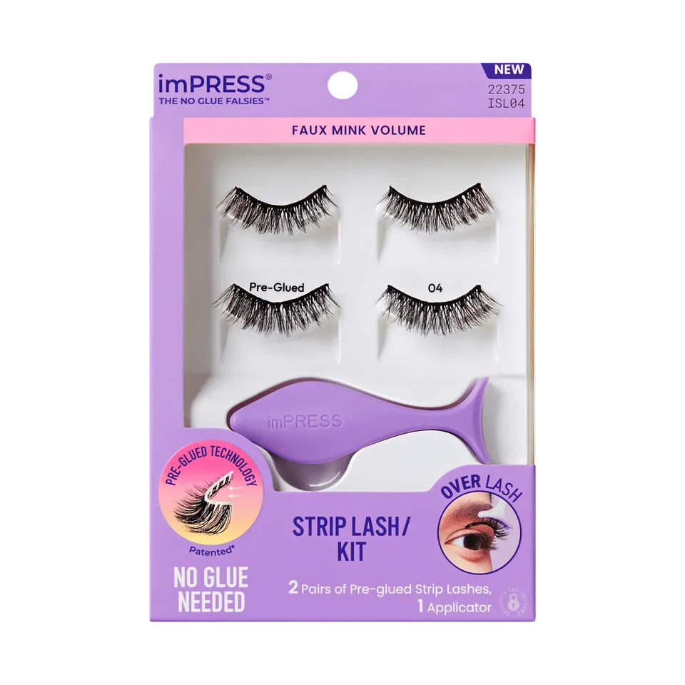 impress-falsies-pre-glued-strip-false-eyelashes-starter-kit-faux-mink-volume-12m image 1