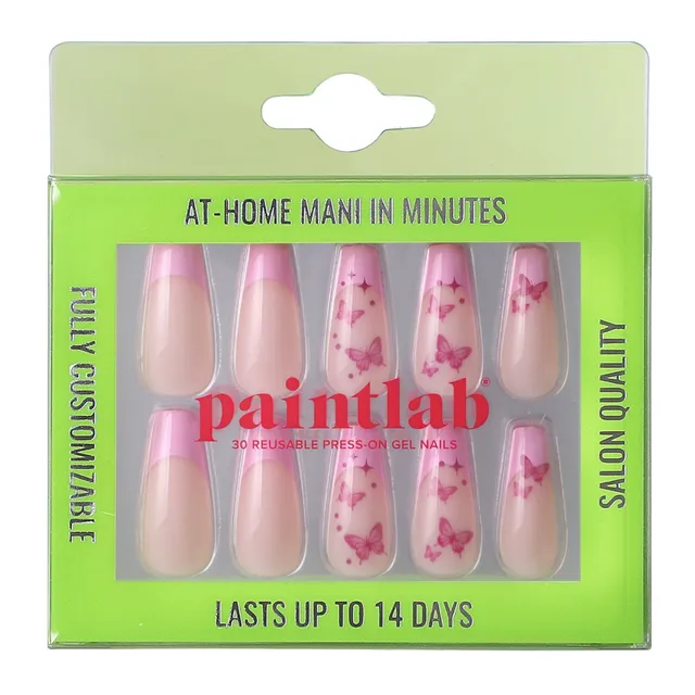 paintlab-butterfly-kiss-coffin-sleek-press-on-nails image 1