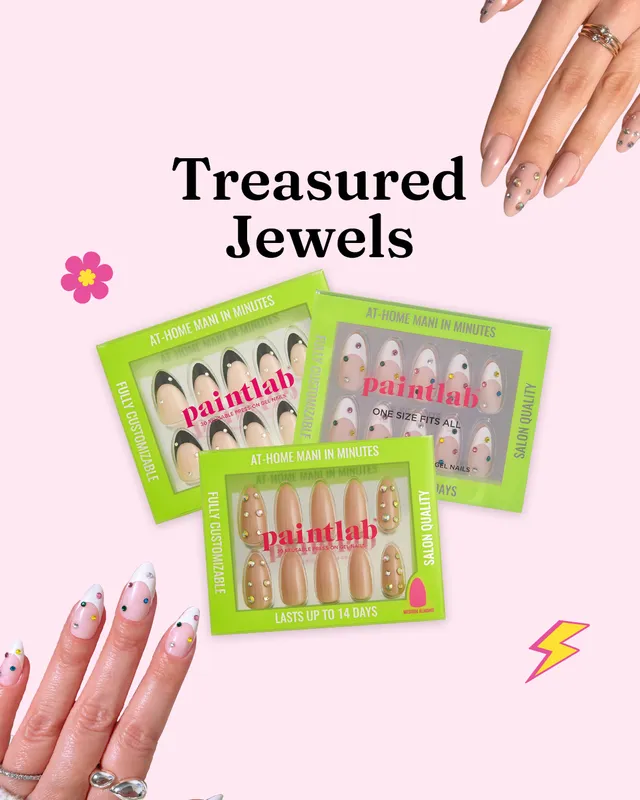 paintlab-treasured-jewels-3d-press-on-nails-with-free-bonuses image 1