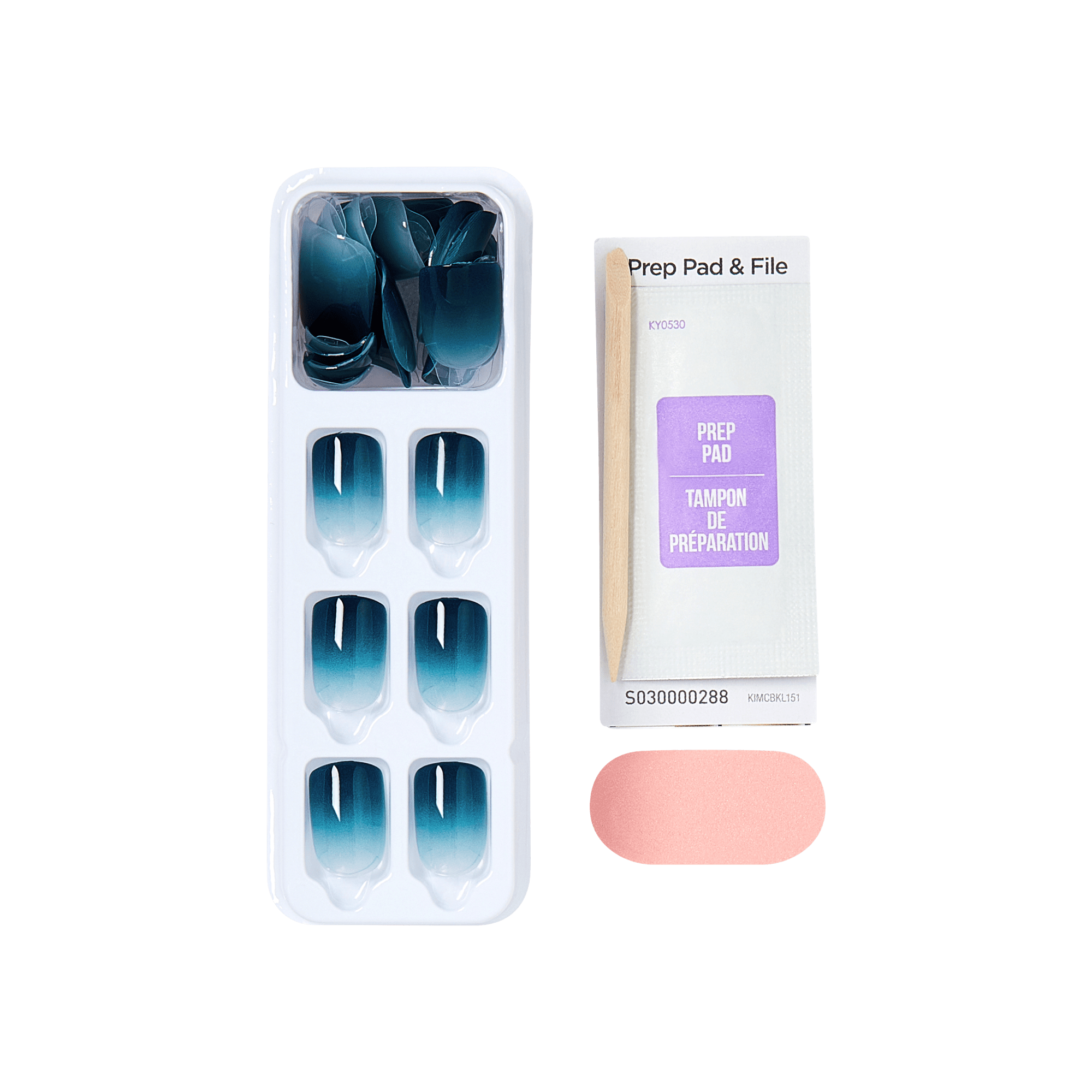 impress-velvet-breeze-no-glue-press-on-nails-solid-blue-short-squoval-manicure image 4