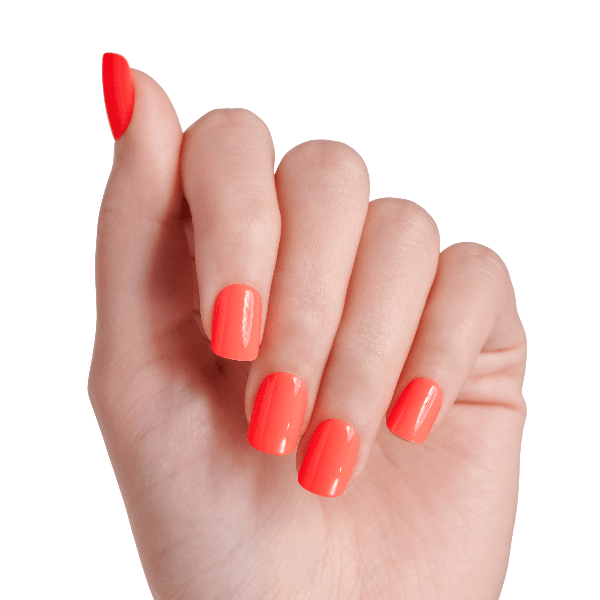 impress-color-prime-no-glue-press-on-nails-solid-orange-short-squoval image 2