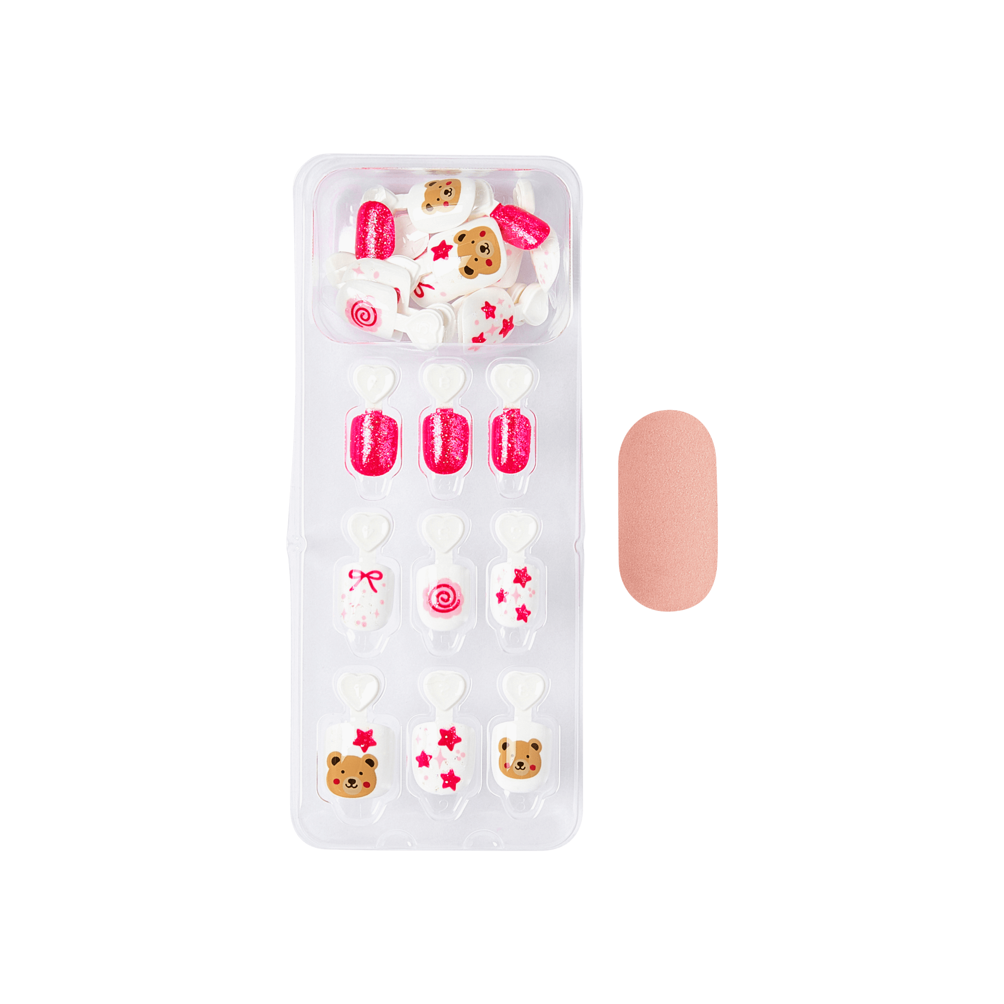 impress-kids-no-glue-fake-press-on-nails-my-girl-pink-squoval-kids-manicure image 4