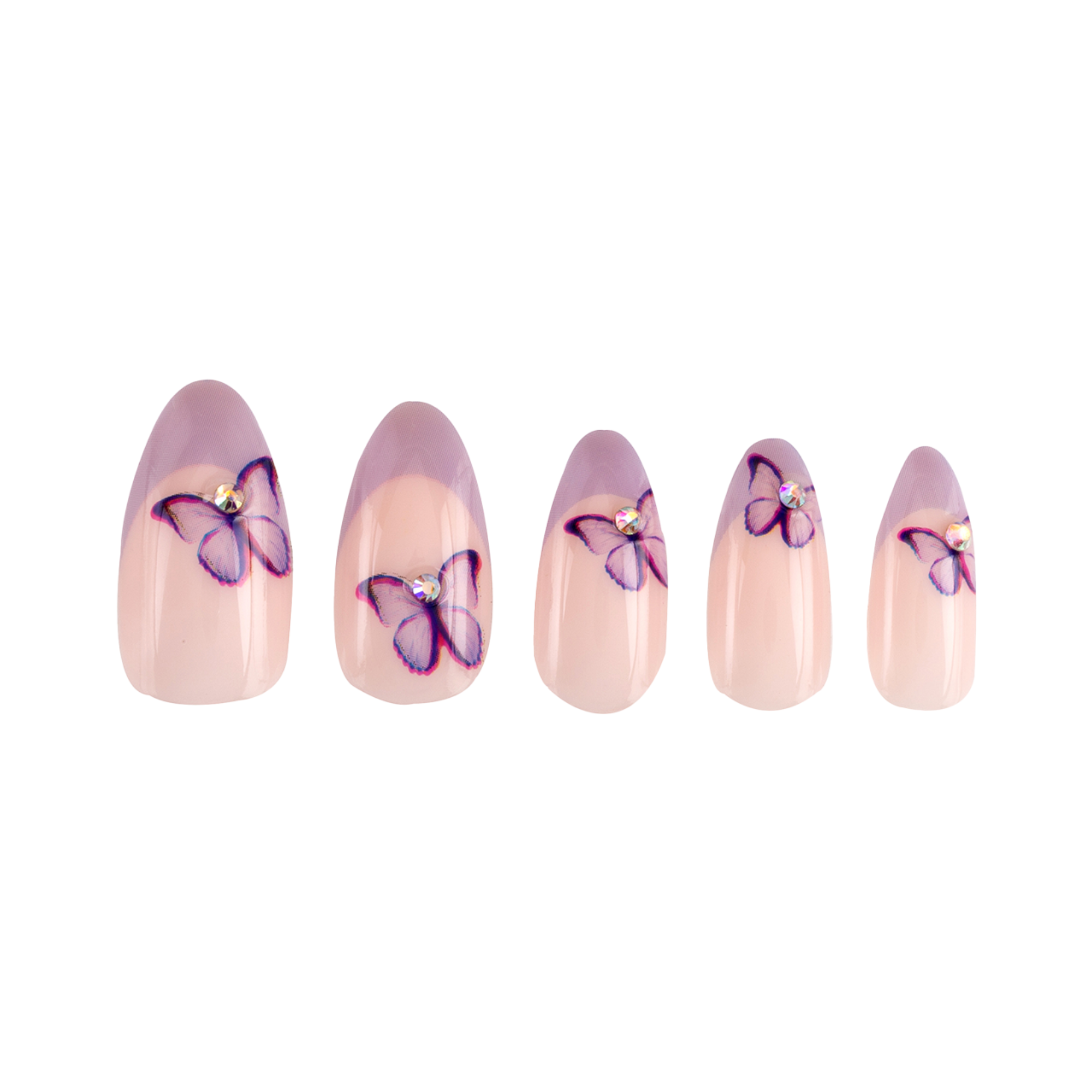 paintlab-lavender-butterfly-almond-press-on-nails-3d-accent-french-tip-false-nai image 3