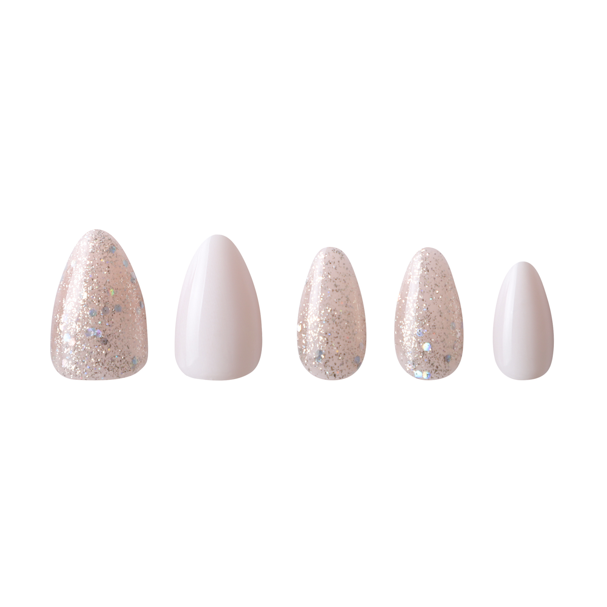 paintlab-sparkling-dreams-short-almond-press-on-nails-glitter-bridal-set image 3