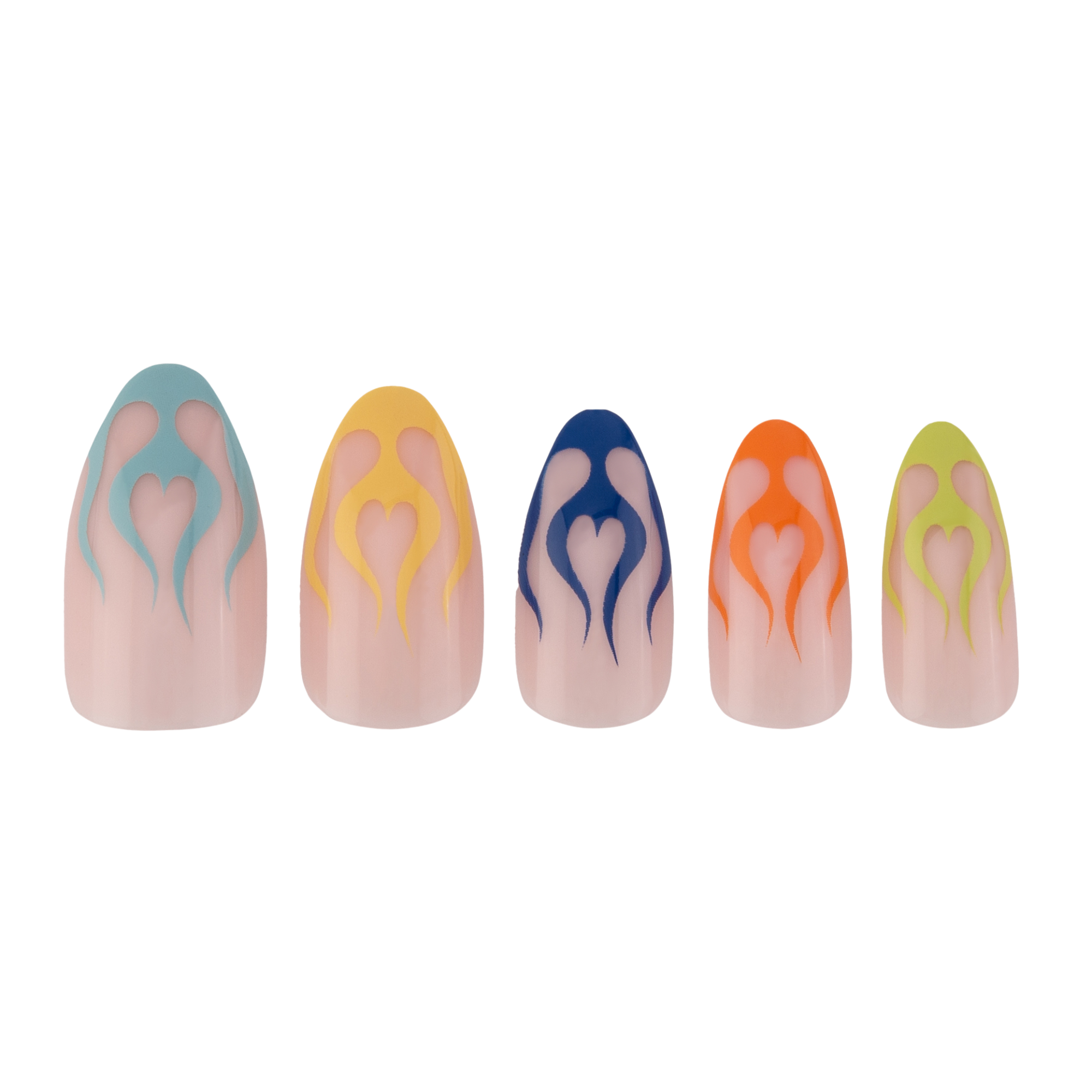 paintlab-multi-flame-almond-press-on-nails image 3