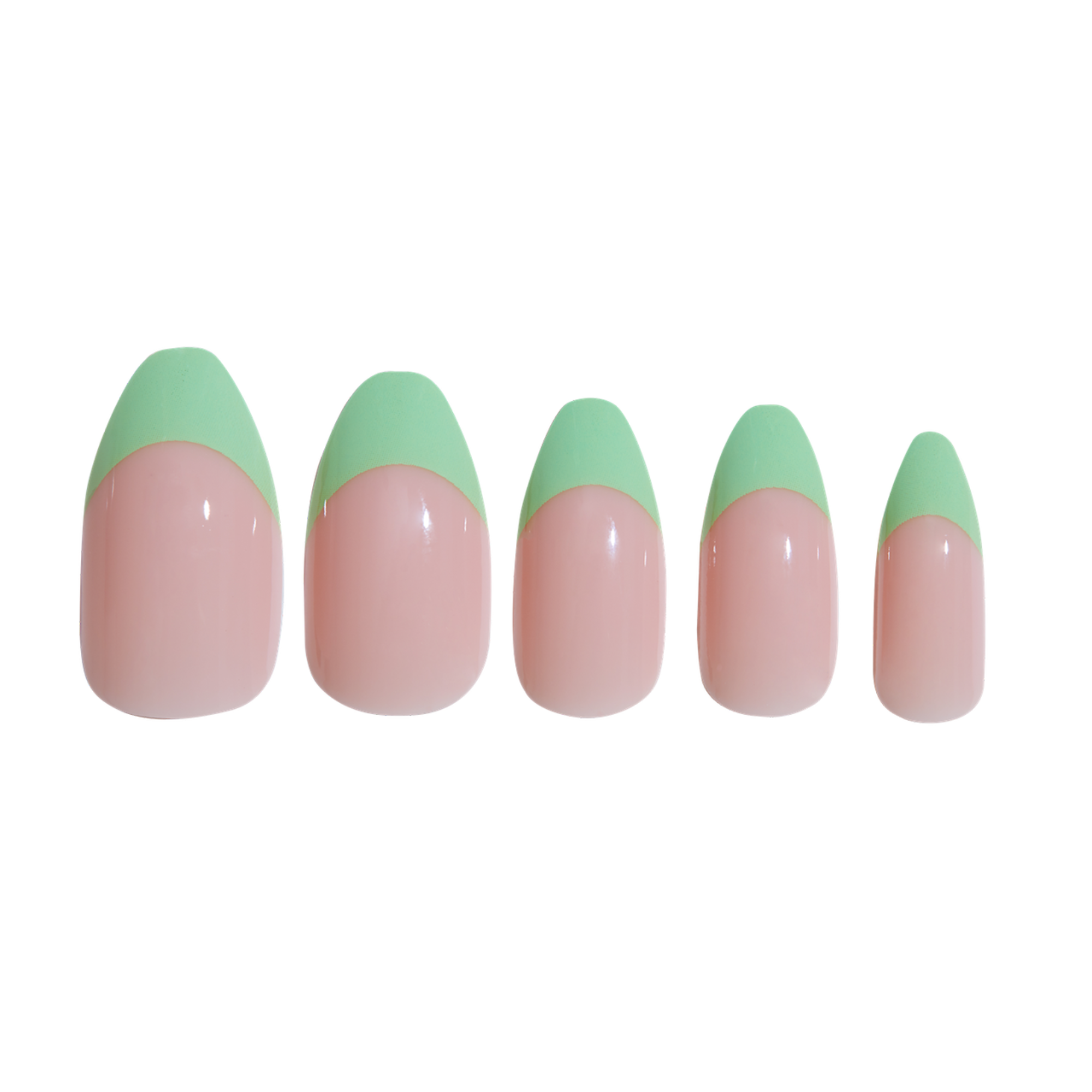 paintlab-green-apple-almond-press-on-nails-with-vibrant-green-french-tips image 3
