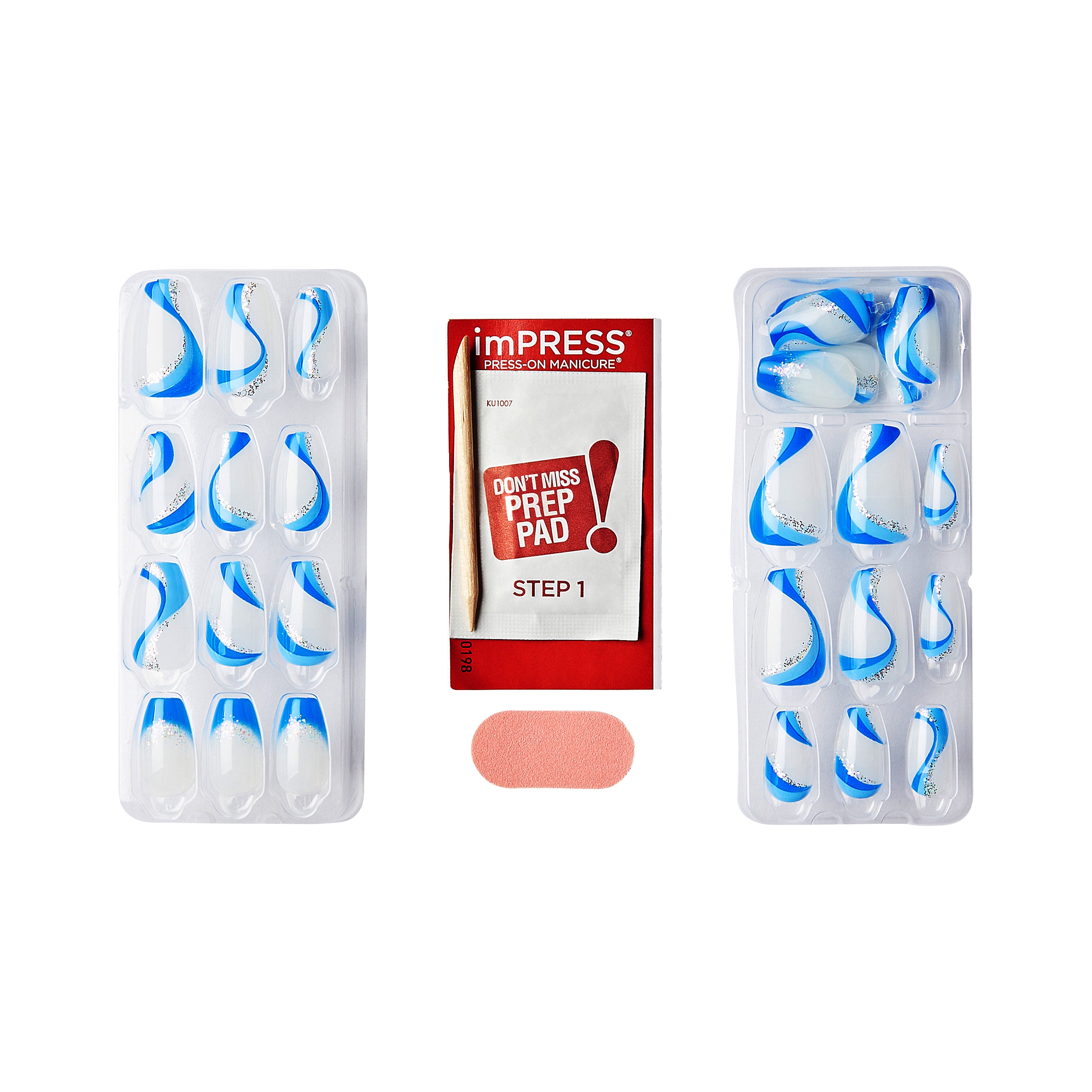 impress-design-no-glue-fake-press-on-nails-mesmerize-blue-french-design-medium-c image 3