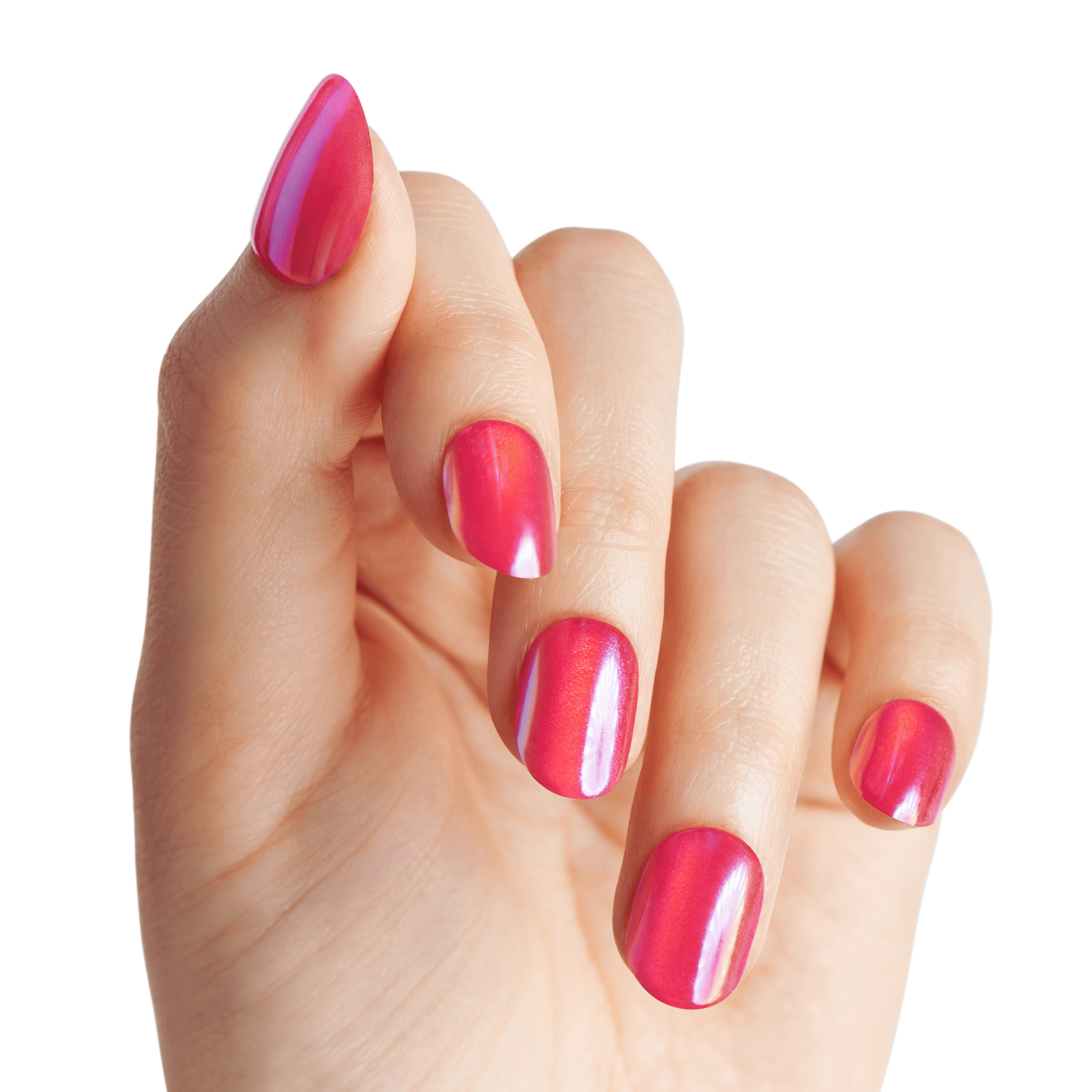 impress-colorfx-floating-no-glue-press-on-nails-pearl-effect-solid-pink-short-ov image 5