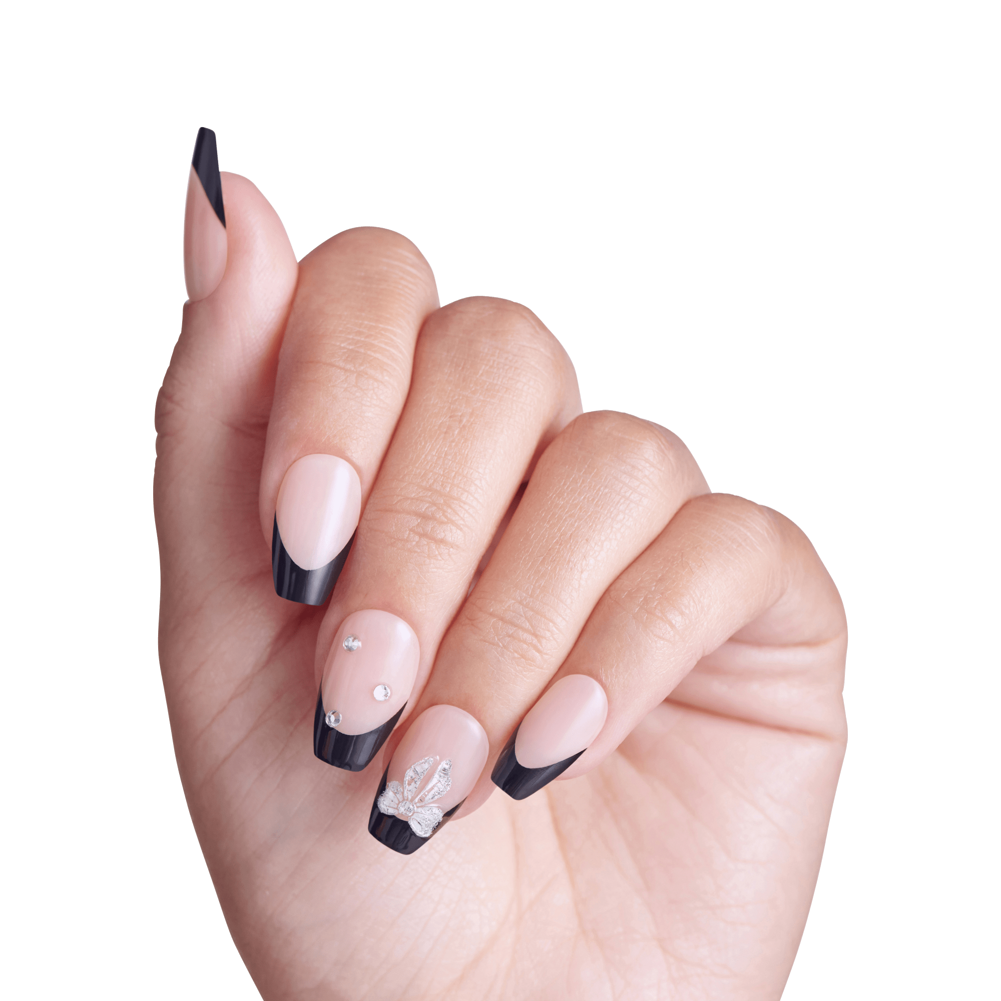 impress-by-the-river-3d-jewel-french-press-on-nails-black-medium-coffin-30-count image 4