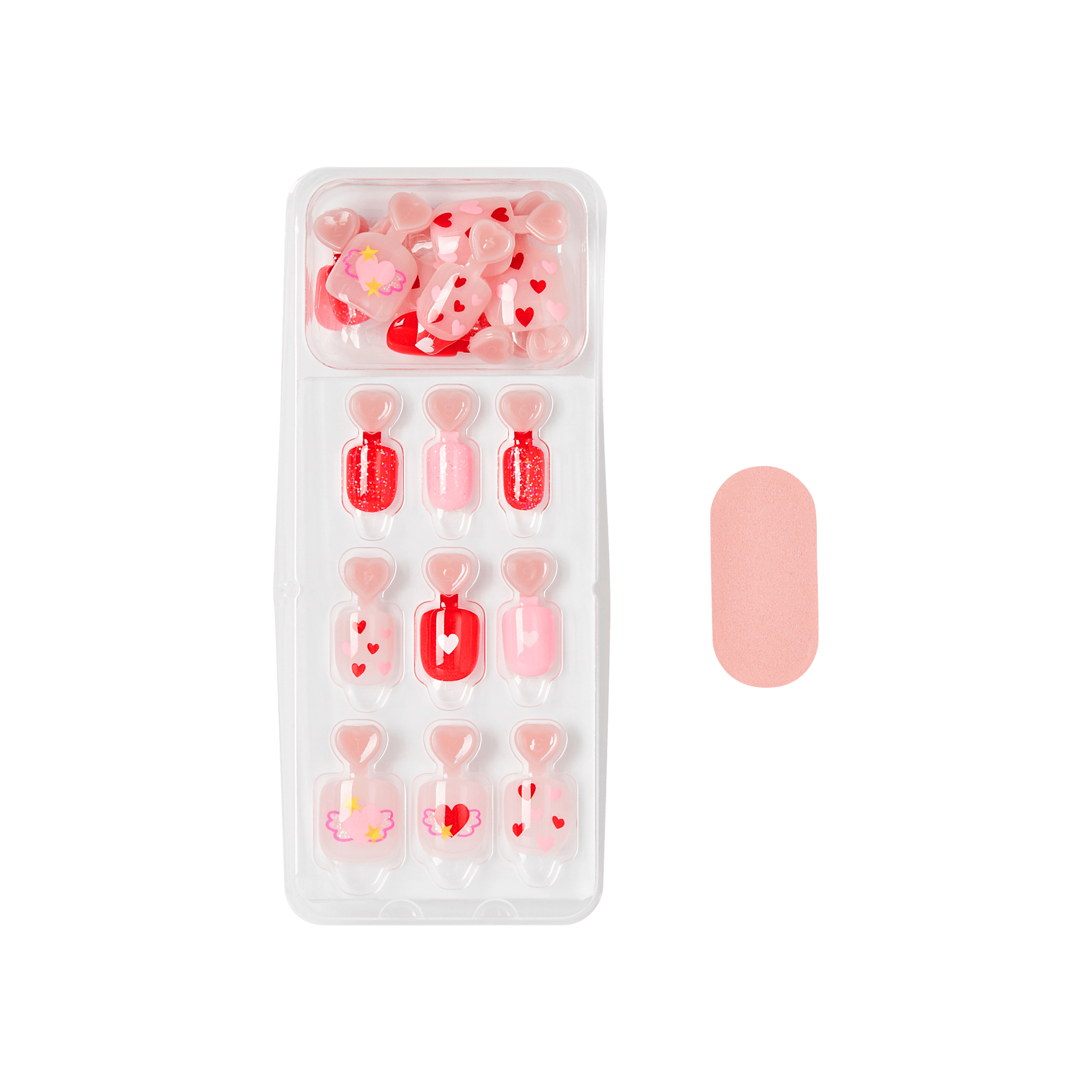 impress-kids-your-smile-press-on-nails-no-glue-multicolor-hearts-squoval-20-coun image 4