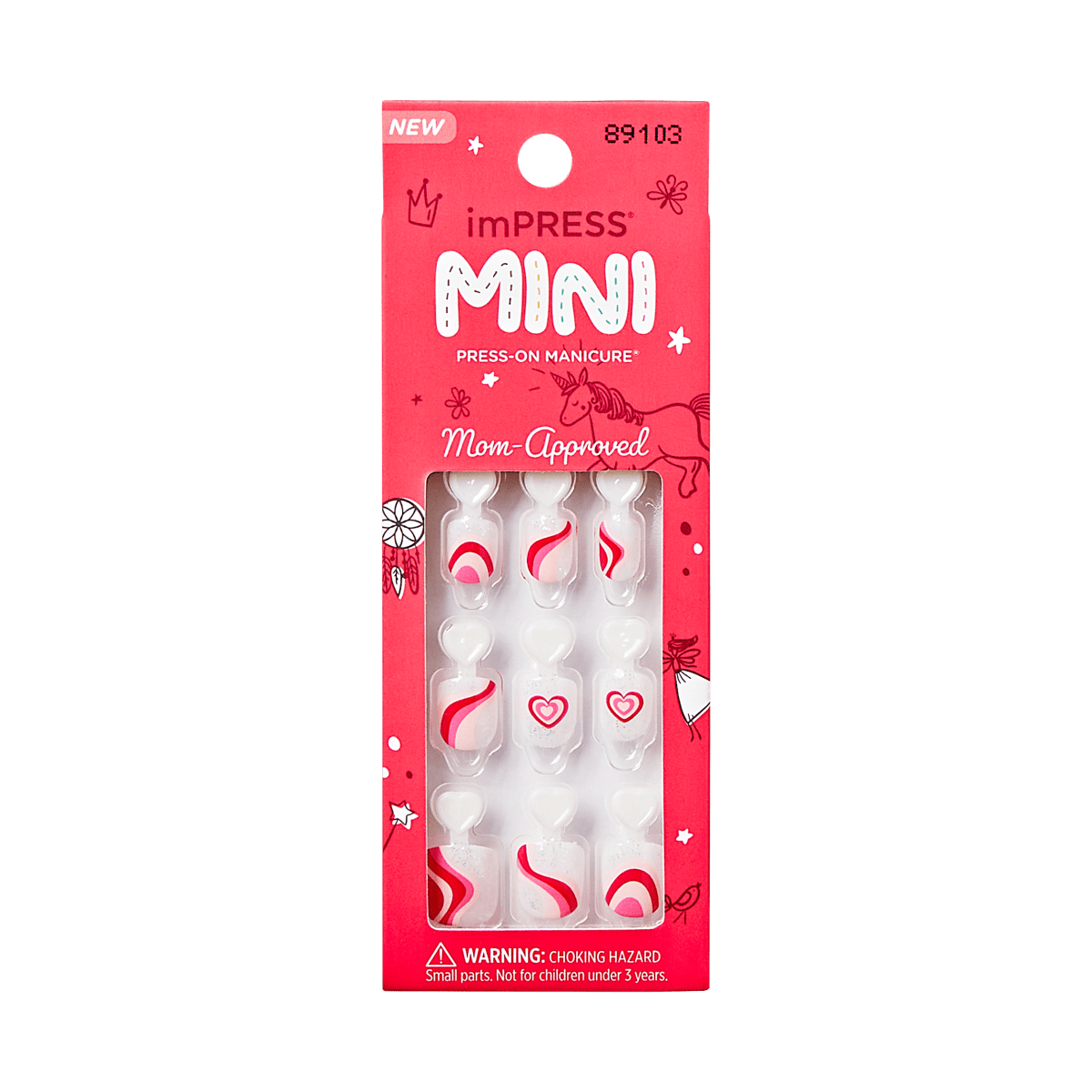 impress-mini-no-glue-fake-press-on-nails-for-kids-dream-big-pink-squoval-childre image 4