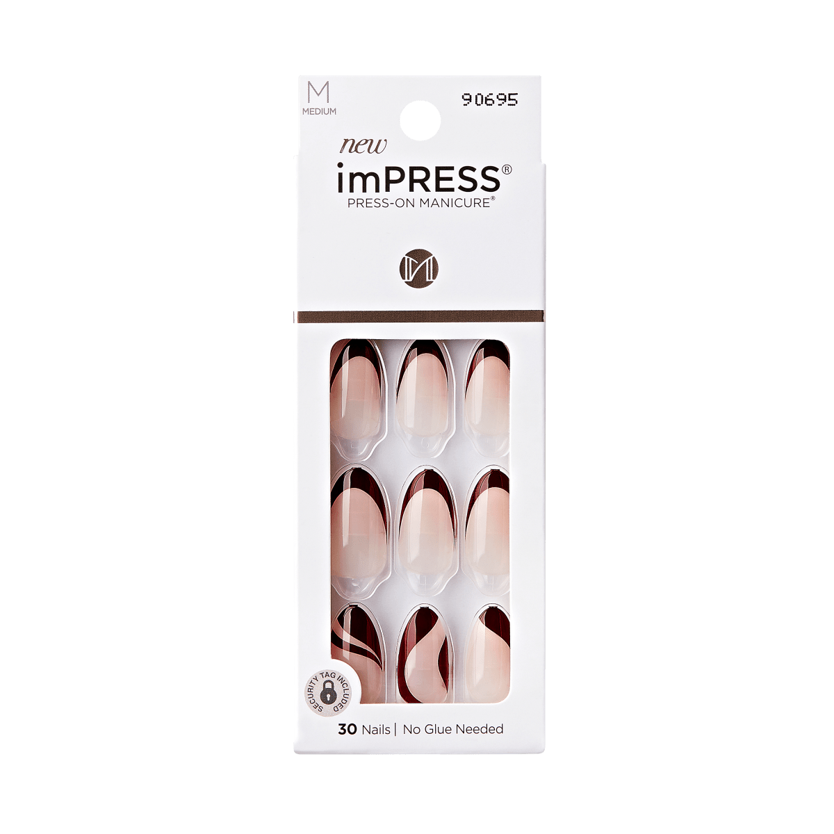 impress-no-glue-press-on-nails-vision-red-french-almond-medium-30-count image 3