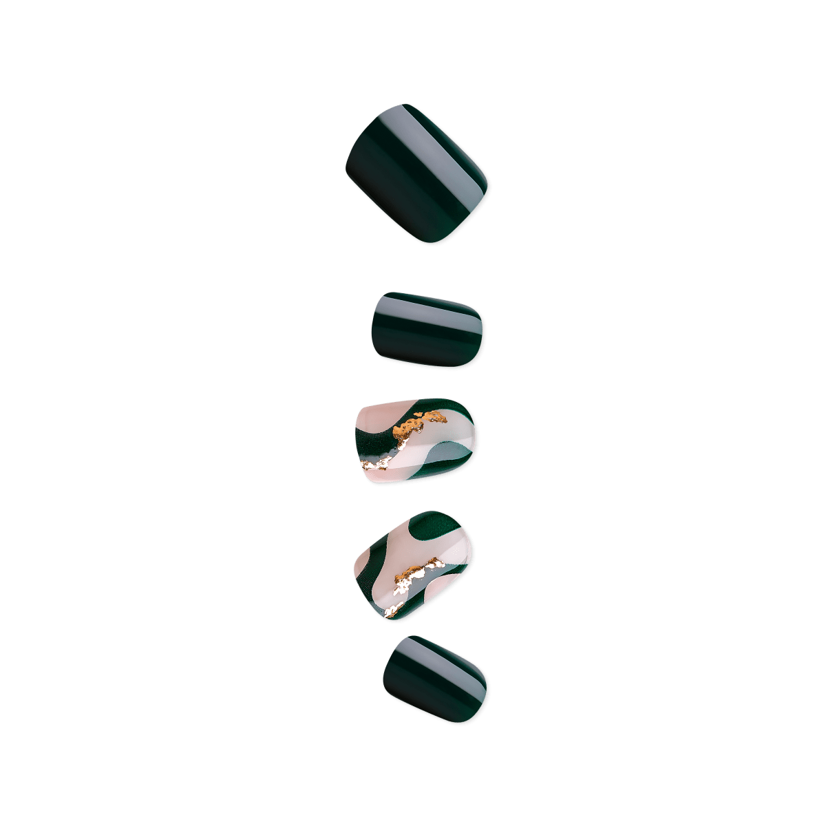 impress-time-lapse-no-glue-press-on-nails-green-short-squoval image 1