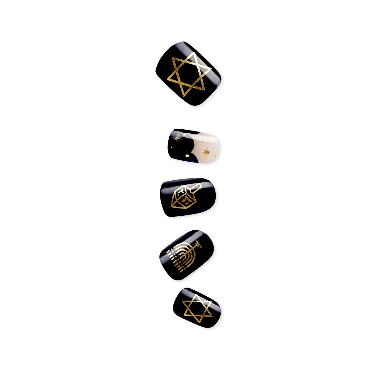 impress-design-limited-edition-hanukkah-press-on-nails-8-nights-blue-motif-short image 1