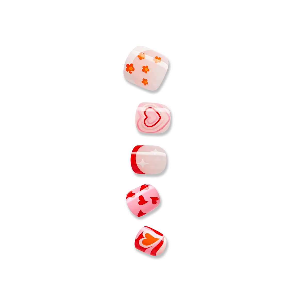 impress-kids-no-glue-press-on-nails-playground-fun-red-design-squoval-20-nails image 1