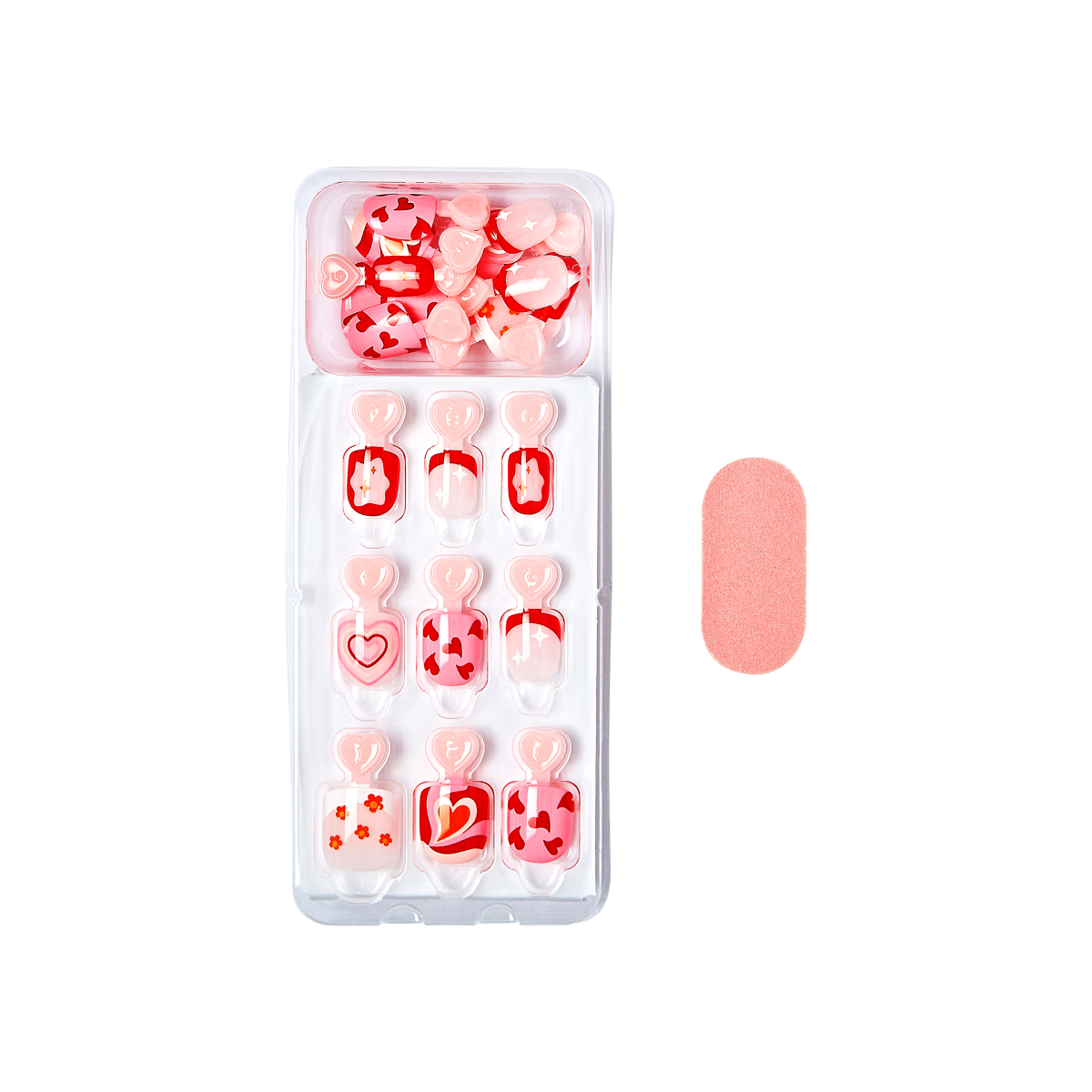 impress-kids-no-glue-press-on-nails-playground-fun-red-design-squoval-20-nails image 3