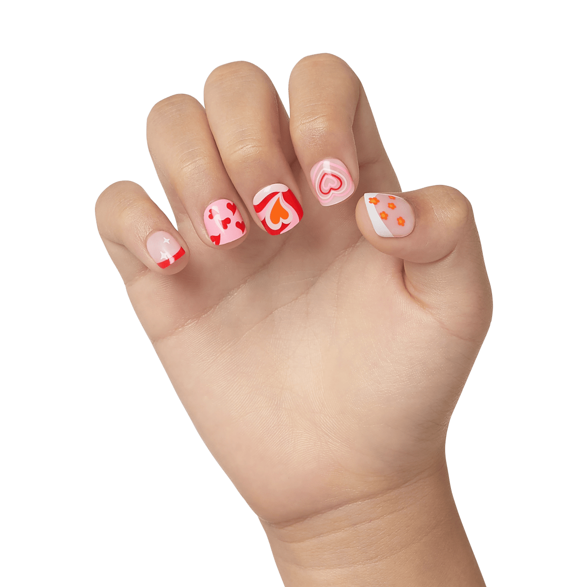 impress-kids-no-glue-press-on-nails-playground-fun-red-design-squoval-20-nails image 2