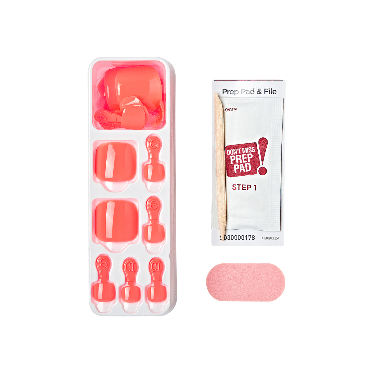 impress-sweet-as-honey-design-no-glue-press-on-toenails-solid-orange-short-squov image 3