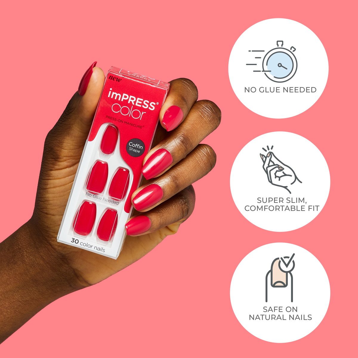 impress-color-no-glue-press-on-nails-ballroom-solid-white-medium-almond-manicure image 6