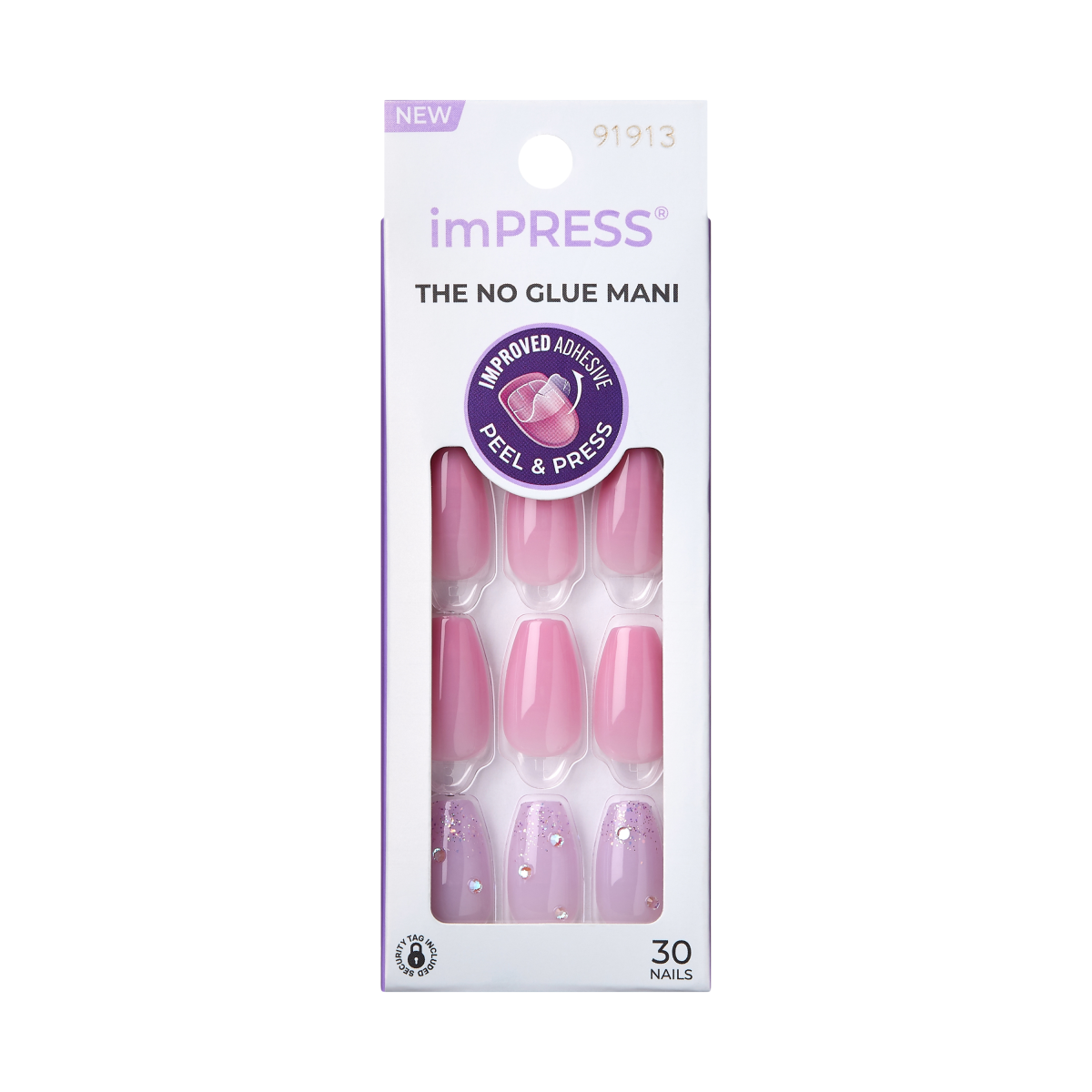 impress-design-press-on-nails-moonlit-pink-coffin-medium-3d-jewels-rhinestones image 5