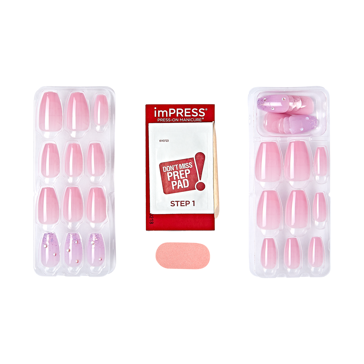 impress-design-press-on-nails-moonlit-pink-coffin-medium-3d-jewels-rhinestones image 4