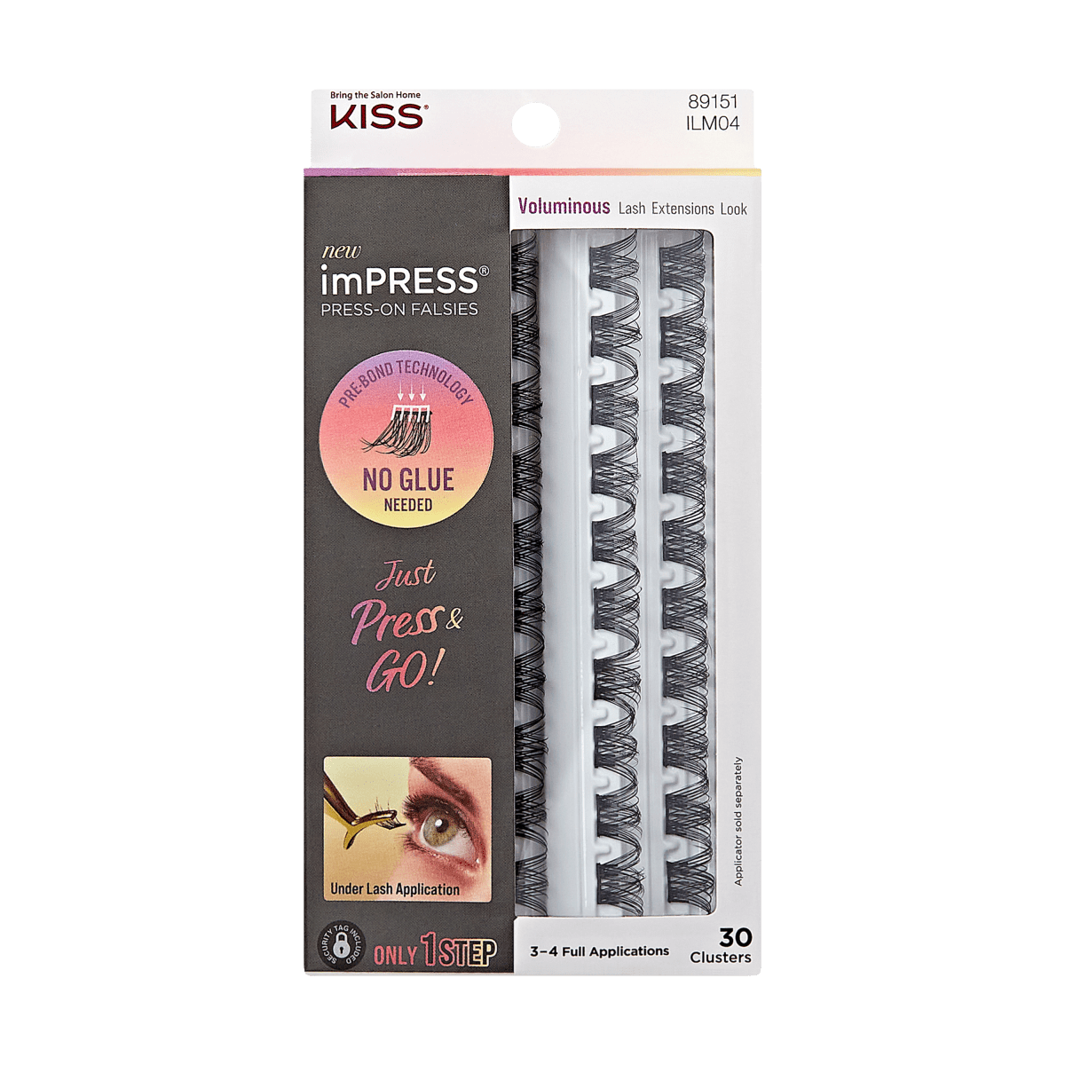 impress-falsies-pre-glued-false-eyelashes-refills-voluminous-30-lash-clusters-10 image 1