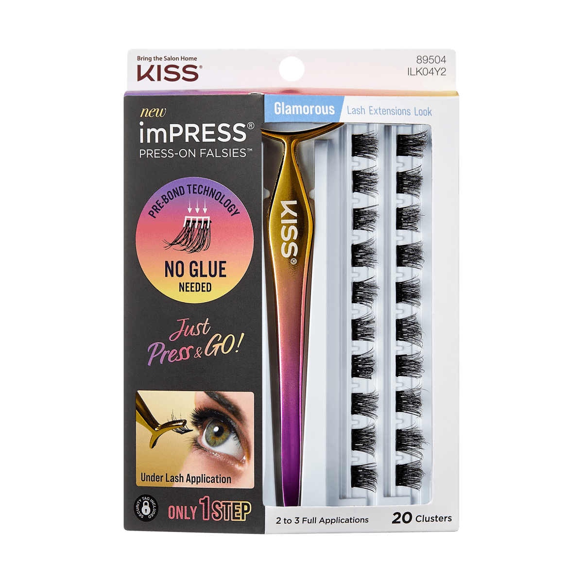impress-falsies-pre-glued-lash-clusters-starter-kit-glamorous-20-clusters-with-a image 1
