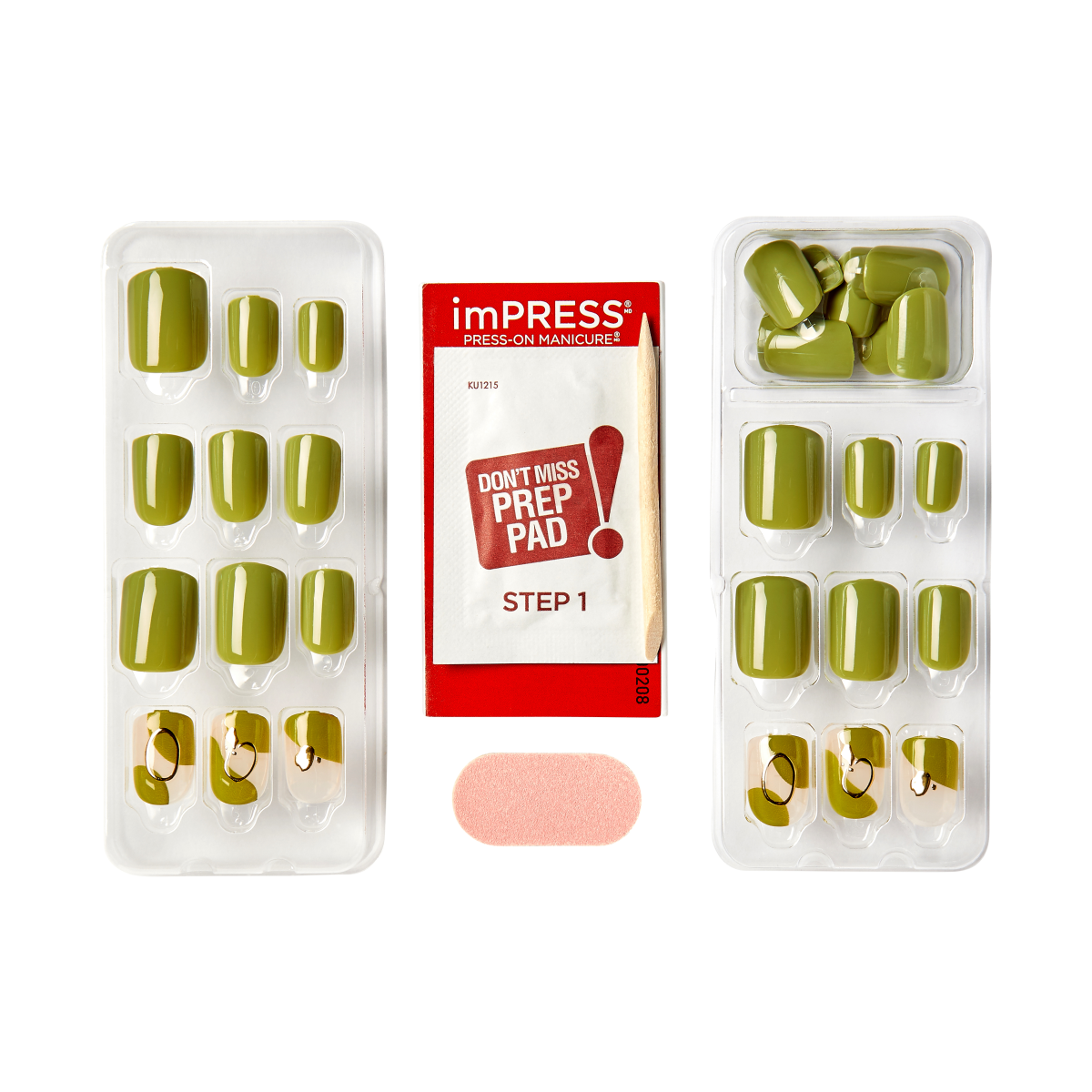 impress-design-no-glue-press-on-nails-before-sunrise-green-short-squoval image 4