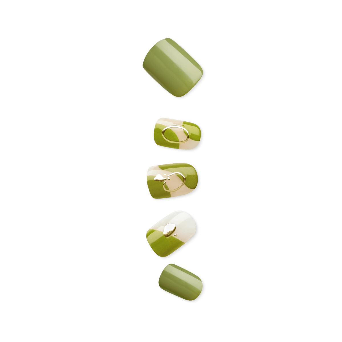 impress-design-no-glue-press-on-nails-before-sunrise-green-short-squoval image 1